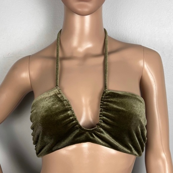 NEW RONNY KOBO REVOLVE GREEN VELVET BRA TOP - Picture 2 of 10